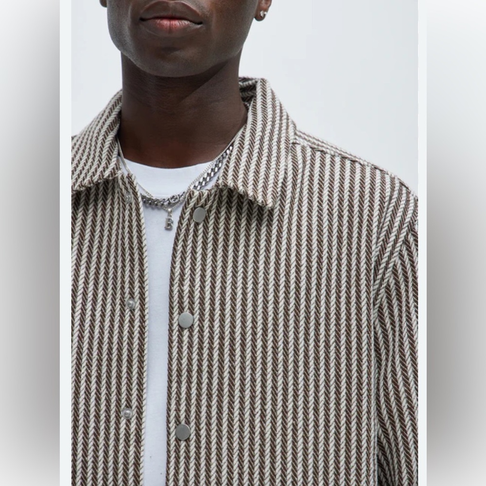 Herringbone Button-Up Jacket - Picture 2 of 3